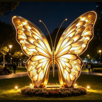 Large Metal Stainless Steel Light up Butterfly Sculpture for Outdoor - Made to Order