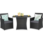 3-Piece Outdoor Patio Furniture Bistro Dining Set