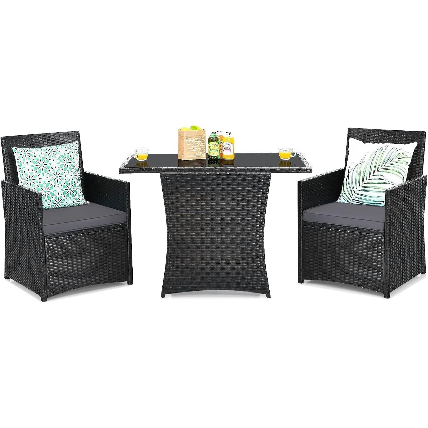 3-Piece Outdoor Patio Furniture Bistro Dining Set