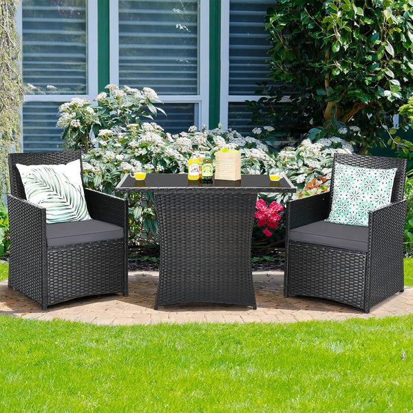 3-Piece Outdoor Patio Furniture Bistro Dining Set