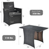 3-Piece Outdoor Patio Furniture Bistro Dining Set
