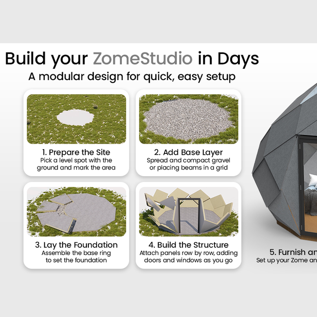 Zomes Pod - 120 sq ft Eco-Friendly Outdoor Office Pod
