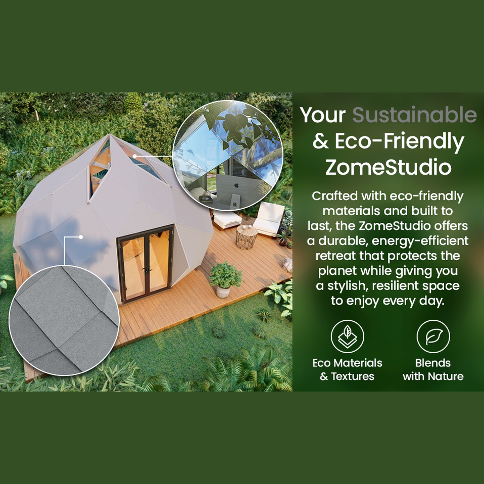 Zomes Pod - 120 sq ft Eco-Friendly Outdoor Office Pod