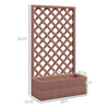 Brown Wooden Raised Garden Bed Planter Box with Lattice Trellis