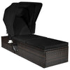 Outdoor Chaise Lounge Chair with Folding Canopy