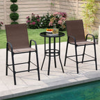 Outdoor Bar Stools Set of 2 - 29 Inch Fabric Bar Height Stools with Armrests