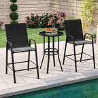 Outdoor Bar Stools Set of 2 - 29 Inch Fabric Bar Height Stools with Armrests