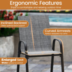 Outdoor Bar Stools Set of 2 - 29 Inch Fabric Bar Height Stools with Armrests