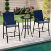 Outdoor Bar Stools Set of 2 - 29 Inch Fabric Bar Height Stools with Armrests