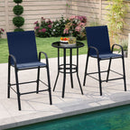 Outdoor Bar Stools Set of 2 - 29 Inch Fabric Bar Height Stools with Armrests