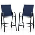 Outdoor Bar Stools Set of 2 - 29 Inch Fabric Bar Height Stools with Armrests