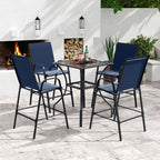Outdoor Bar Stools Set of 2 - 29 Inch Fabric Bar Height Stools with Armrests