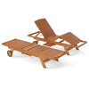Outdoor Chaise Lounge Chair with Wheels