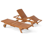 Outdoor Chaise Lounge Chair with Wheels