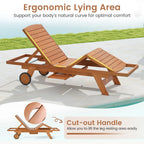 Outdoor Chaise Lounge Chair with Wheels