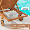 Outdoor Chaise Lounge Chair with Wheels