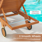 Outdoor Chaise Lounge Chair with Wheels