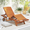 Outdoor Chaise Lounge Chair with Wheels