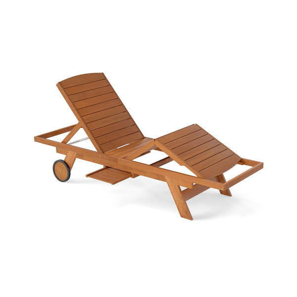 Outdoor Chaise Lounge Chair with Wheels