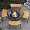 Outdoor Curved Acacia Wood Bench Set of 2/3/4 for Front Porch