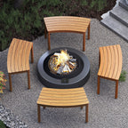 Outdoor Curved Acacia Wood Bench Set of 2/3/4 for Front Porch