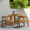Outdoor Curved Acacia Wood Bench Set of 2/3/4 for Front Porch