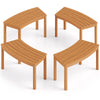 Outdoor Curved Acacia Wood Bench Set of 2/3/4 for Front Porch