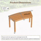 Outdoor Curved Acacia Wood Bench Set of 2/3/4 for Front Porch