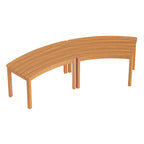 Outdoor Curved Acacia Wood Bench Set of 2/3/4 for Front Porch