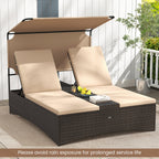 Outdoor Daybed with Adjustable Backrests 2-Person