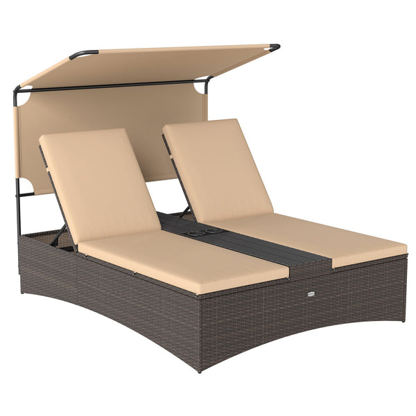 Outdoor Daybed with Adjustable Backrests 2-Person