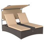 Outdoor Daybed with Adjustable Backrests 2-Person