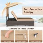 Outdoor Daybed with Adjustable Backrests 2-Person