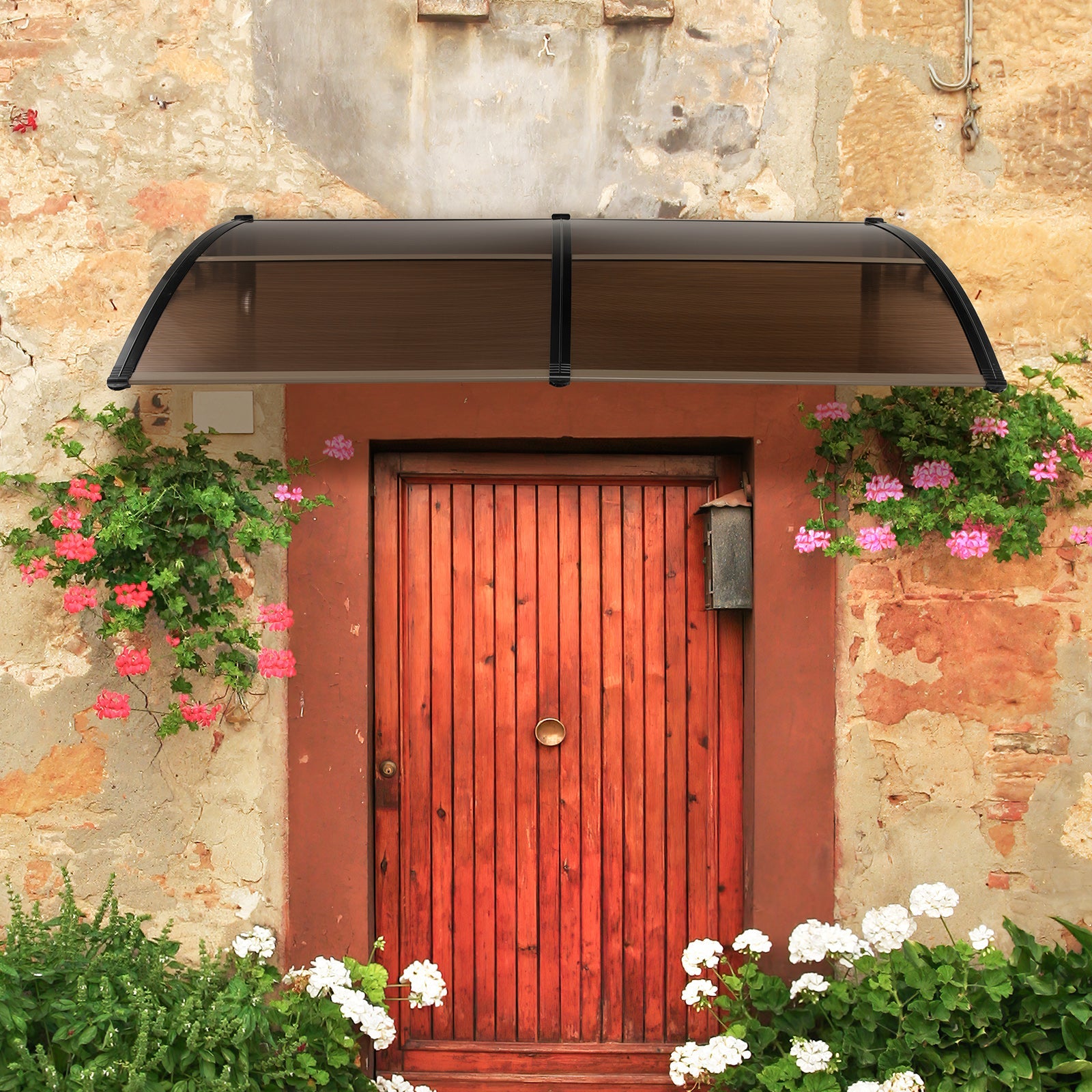 Outdoor Front Door Patio Overhang Awning for Sunlight Rain Snow Wind Protection