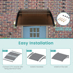 Outdoor Front Door Patio Overhang Awning for Sunlight Rain Snow Wind Protection
