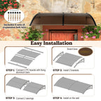 Outdoor Front Door Patio Overhang Awning for Sunlight Rain Snow Wind Protection