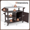 Outdoor Grill Cart with Storage Cabinet, Shelves, and Stainless-Steel Top
