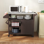 Outdoor Grill Cart with Storage Cabinet, Shelves, and Stainless-Steel Top