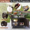 Outdoor Grill Cart with Storage Cabinet, Shelves, and Stainless-Steel Top
