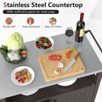 Outdoor Grill Cart with Storage Cabinet, Shelves, and Stainless-Steel Top