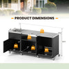 Outdoor Grill Table with Sink - Heavy Duty Metal Grill Cart-Black