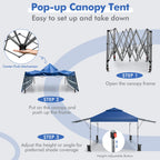 10 x 17.6 Feet Outdoor Instant Pop-up Canopy Tent with Dual Half Awnings