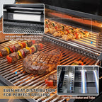104" 4-Burner 72,000 BTU Black Outdoor Kitchen Bar Barbecue Island Grill