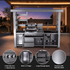 Outdoor Kitchen Island Grill | 110.7-Inch | Imperial 4-Burner 72K BTU Deluxe Stainless Steel with Wine Cooler, Rotisserie, Cabinets, and Granite Countertops