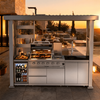 Outdoor Kitchen Island Grill | 110.7-Inch | Imperial 4-Burner 72K BTU Deluxe Stainless Steel with Wine Cooler, Rotisserie, Cabinets, and Granite Countertops