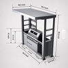 Outdoor Kitchen Island | 94.3 " wide | 6 Burner Stainless Steel | with Sink & Fridge - Outdoor BBQ Kitchen With Top