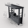 Outdoor Kitchen Island POD | 100.7" Black Stainless Steel | Propane Gas BBQ Grill,l Sink, and Fridge