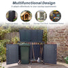 Outdoor Metal Garbage Bin Storage Shed for 2 Trash Cans Double Trash Can Enclosure-Gray