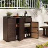 Outdoor Wicker Storage Cabinet with 3 Doors