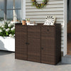 Outdoor Wicker Storage Cabinet with 3 Doors